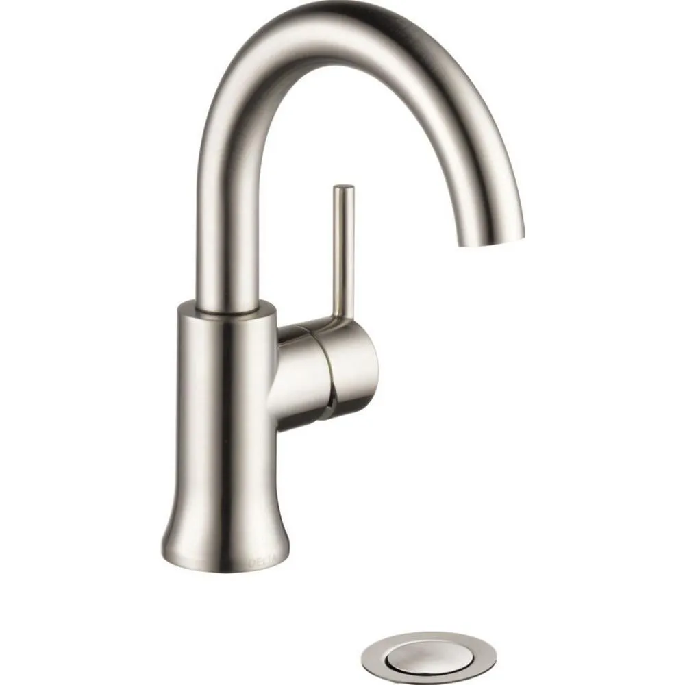Trinsic Single Hole Single-Handle Bathroom Faucet with Metal Drain Assembly in Matte Black, photo 9 of 10