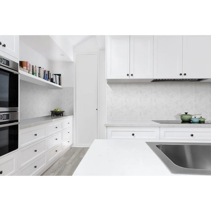 Satori Bianco Polished 11-in x 12-in Natural Marble Herringbone Mosaic Wall Tile (0.9-sq ft Sheet), photo 4 of 13