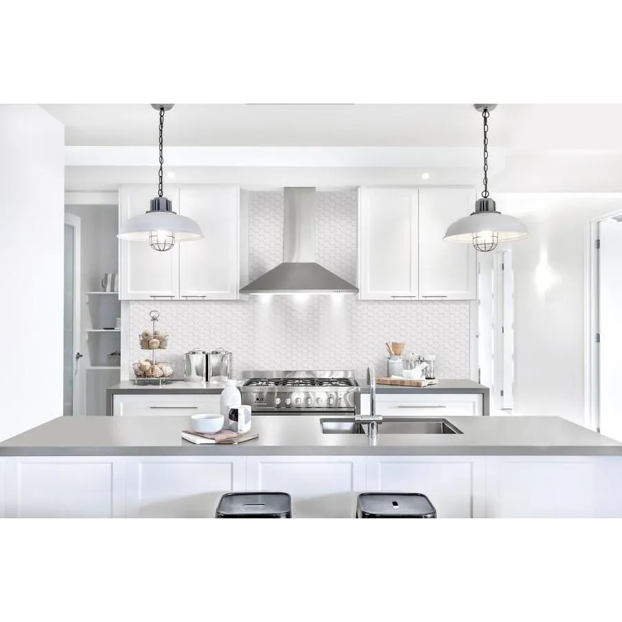 Satori Hudson Brilliant White Matte 11-in x 12-in Porcelain Hexagon Wall Tile, photo 3 of 12