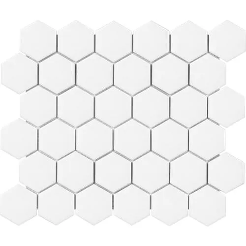 Satori Hudson Brilliant White Matte 11-in x 12-in Porcelain Hexagon Wall Tile, photo 5 of 12