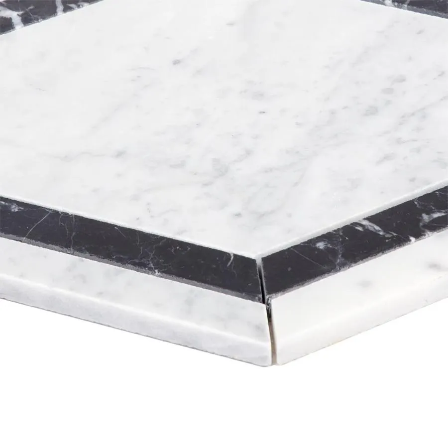 Anatolia Tile 10-Pack Marquina 8-in x 8-in Polished Natural Stone Marble Hexagon Marble Look Floor and Wall Tile, photo 2 of 5