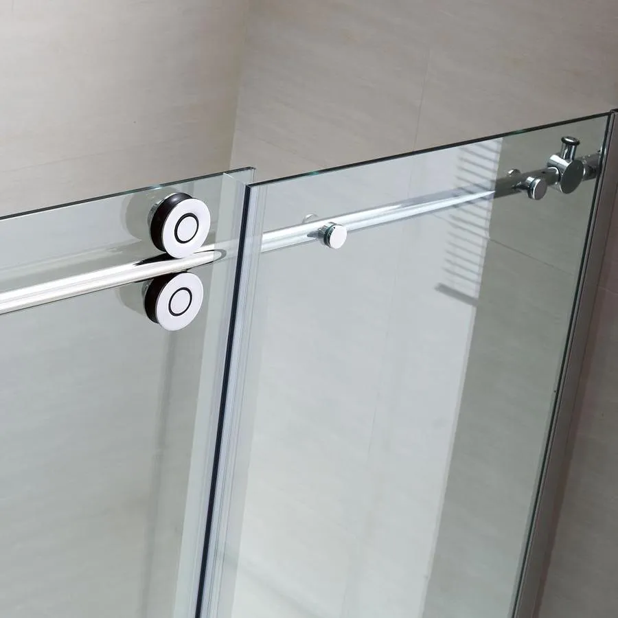 OVE Decors Sydney 78.75-in H x 58.25-in to 59.75-in W Frameless Bypass/Sliding Polished Chrome Shower Door (Clear Glass), photo 2 of 11