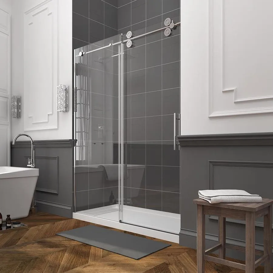 OVE Decors Sydney 78.75-in H x 58.25-in to 59.75-in W Frameless Bypass/Sliding Polished Chrome Shower Door (Clear Glass), photo 5 of 11