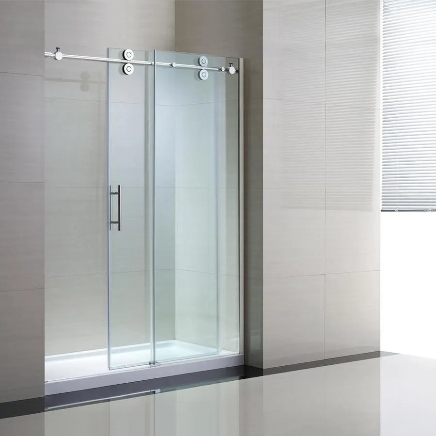OVE Decors Sydney 78.75-in H x 58.25-in to 59.75-in W Frameless Bypass/Sliding Polished Chrome Shower Door (Clear Glass), photo 6 of 11