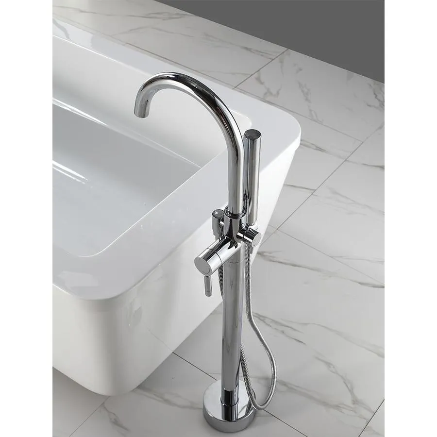 OVE Decors Athena Chrome 1-Handle Residential Freestanding Bathtub Faucet with Hand Shower, photo 2 of 12
