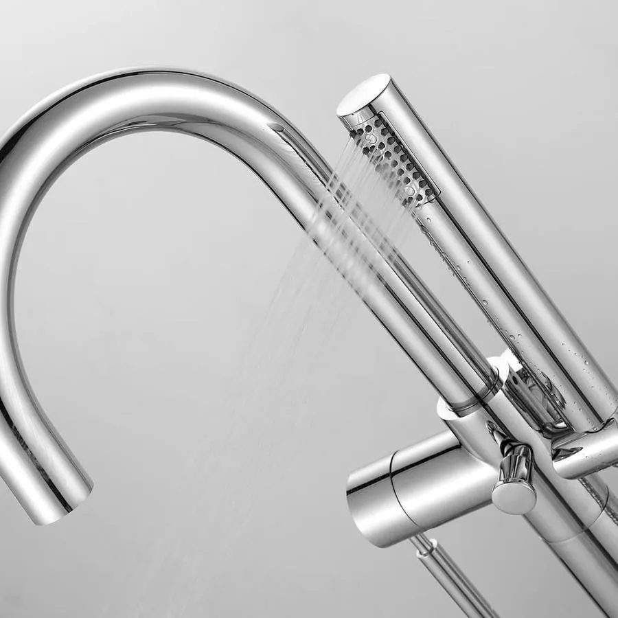 OVE Decors Athena Chrome 1-Handle Residential Freestanding Bathtub Faucet with Hand Shower, photo 3 of 12