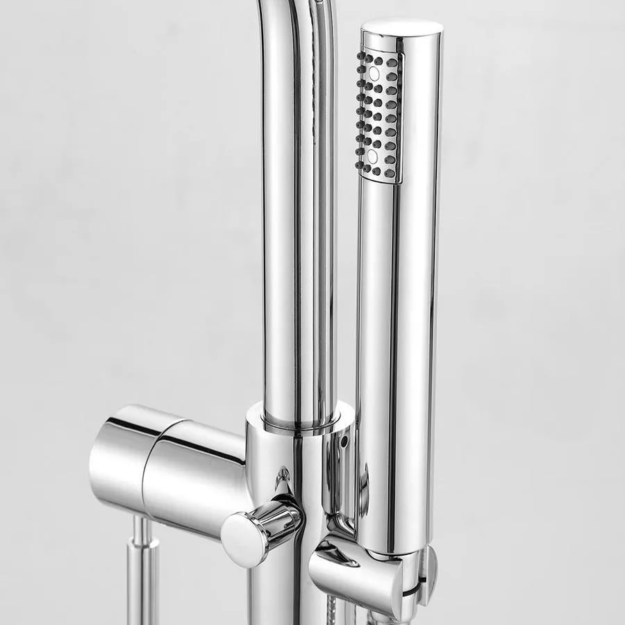 OVE Decors Athena Chrome 1-Handle Residential Freestanding Bathtub Faucet with Hand Shower, photo 4 of 12