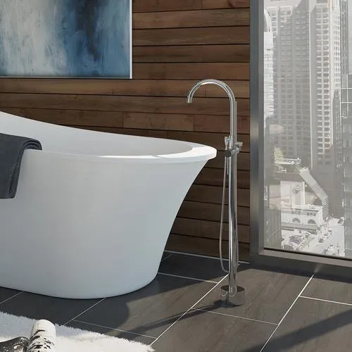 OVE Decors Athena Chrome 1-Handle Residential Freestanding Bathtub Faucet with Hand Shower, photo 10 of 12
