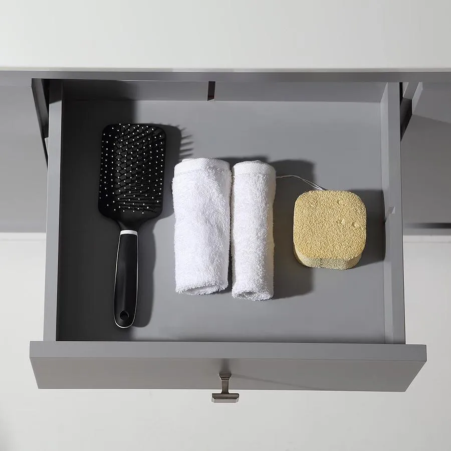 OVE Decors Kevin 60-in Pebble Gray Double Sink Bathroom Vanity with Pure White Cultured Marble Top, photo 3 of 10