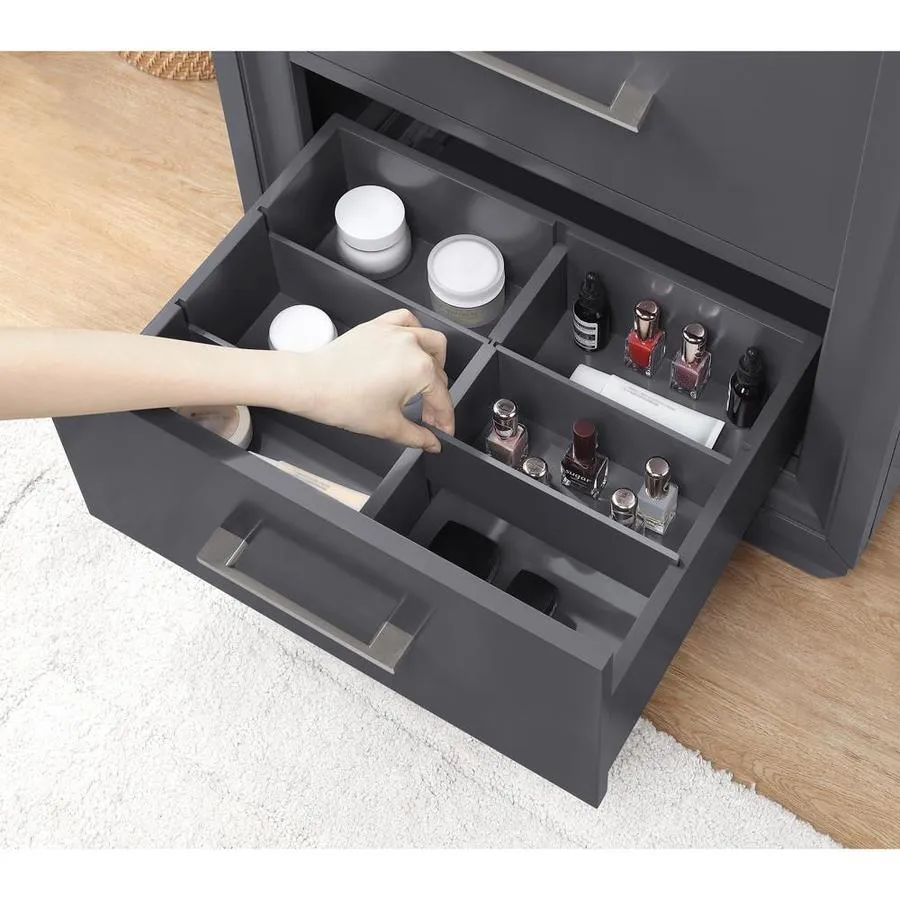 OVE Decors Floyd 24-in Dark Charcoal Single Sink Bathroom Vanity with White Cultured Marble Top, photo 5 of 10