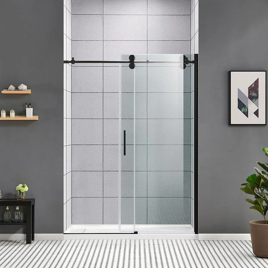 OVE Decors Sydney 78.75-in H x 58.25-in to 59.75-in W Frameless Bypass/Sliding Polished Chrome Shower Door (Clear Glass), photo 10 of 11