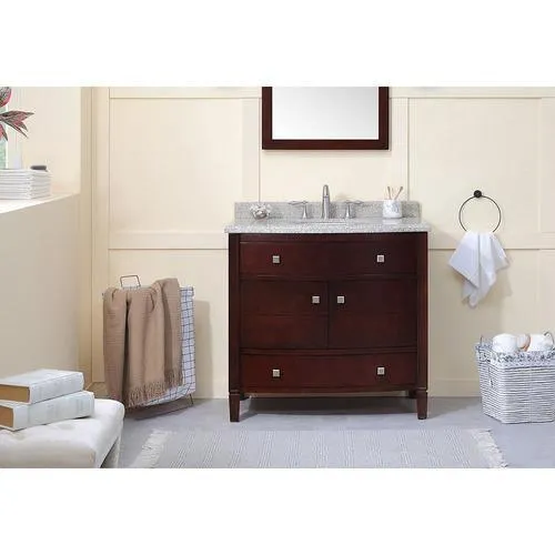 OVE Decors Bolton 36-in Tobacco Single Sink Bathroom Vanity with Tiger Granite Top, photo 6 of 6
