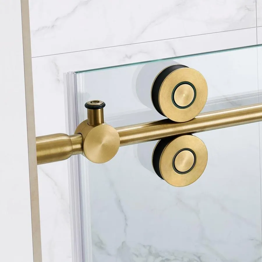 OVE Decors Sydney 78.75-in H x 58.25-in to 59.75-in W Frameless Bypass/Sliding Polished Chrome Shower Door (Clear Glass), photo 11 of 11