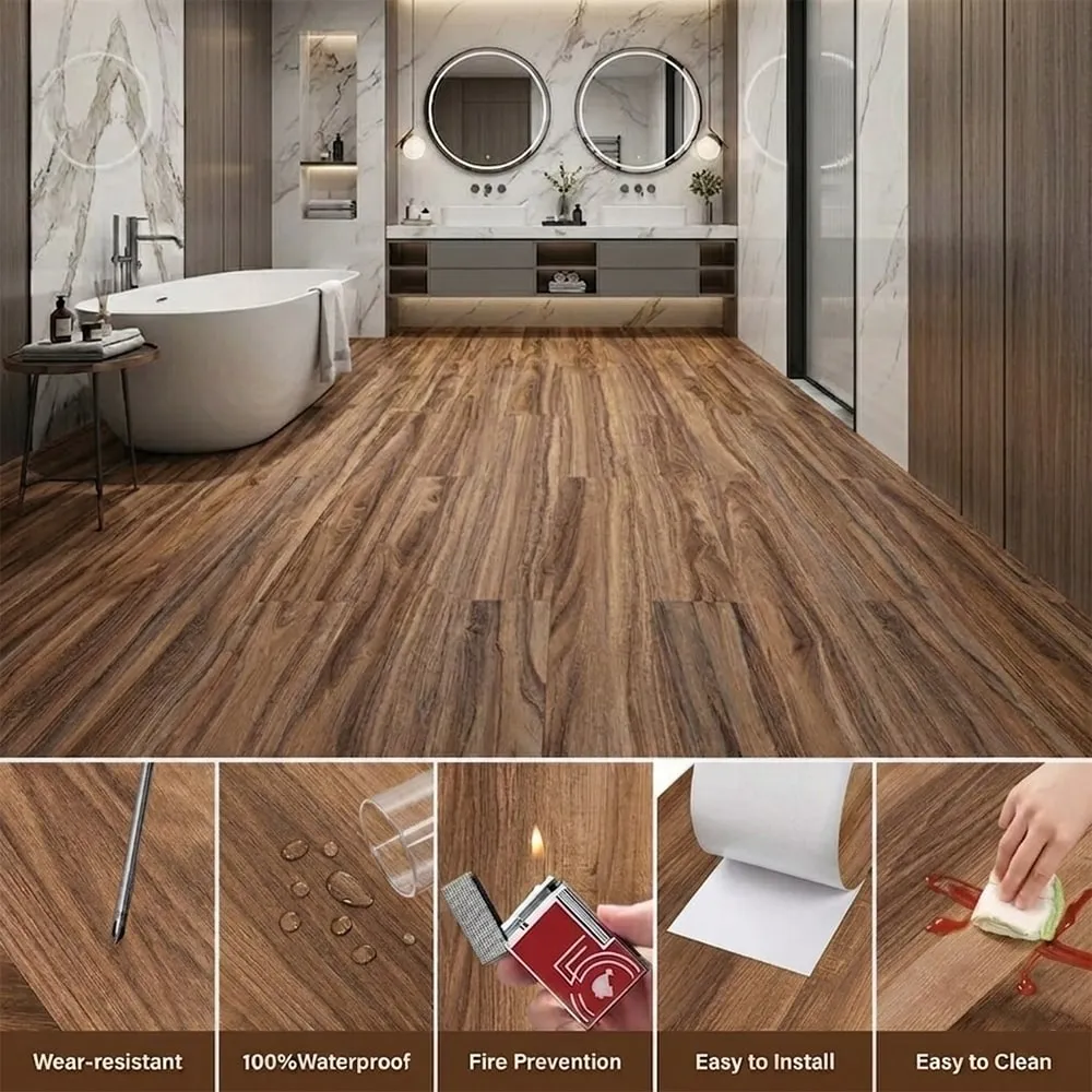 LITA 2mm Thick 6-in W x 36-in L Peel and Stick Vinyl Plank Flooring Woodland Oak( 54-sq ft Per Carton ), photo 4 of 8