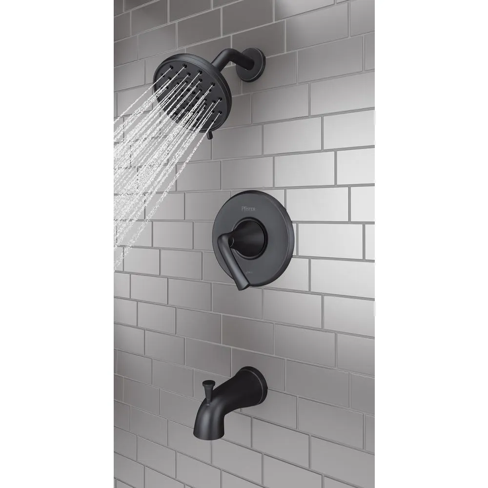 Pfister Ladera Single-Handle 3-Spray Tub and Shower Faucet in Matte Black (Valve Included), photo 3 of 8