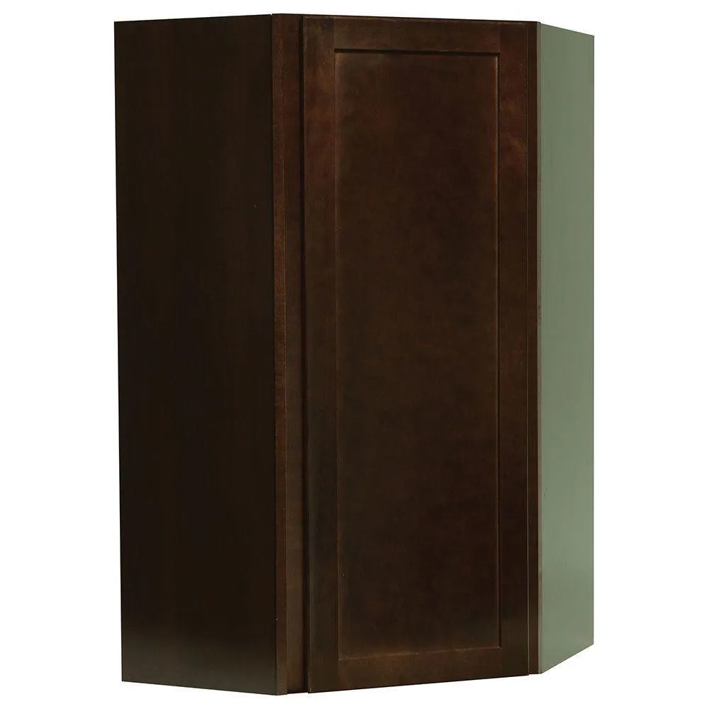 Shaker Assembled 24x30x12 in. Diagonal Corner Wall Kitchen Cabinet in Satin White, photo 25 of 25