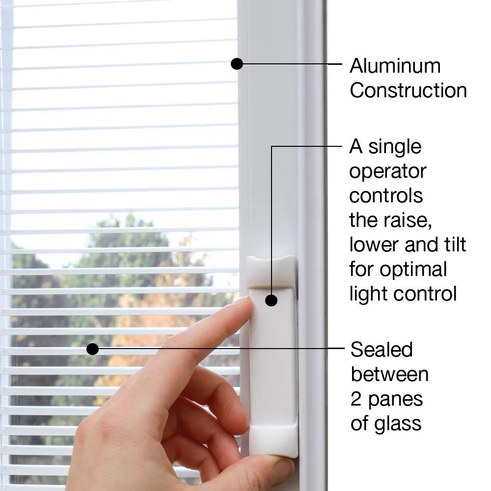 MMI Door 36 in. x 80 in. Internal Blinds Right-Hand Outswing Full Lite Clear Primed Steel Prehung Front Door with Brickmould, photo 4 of 10