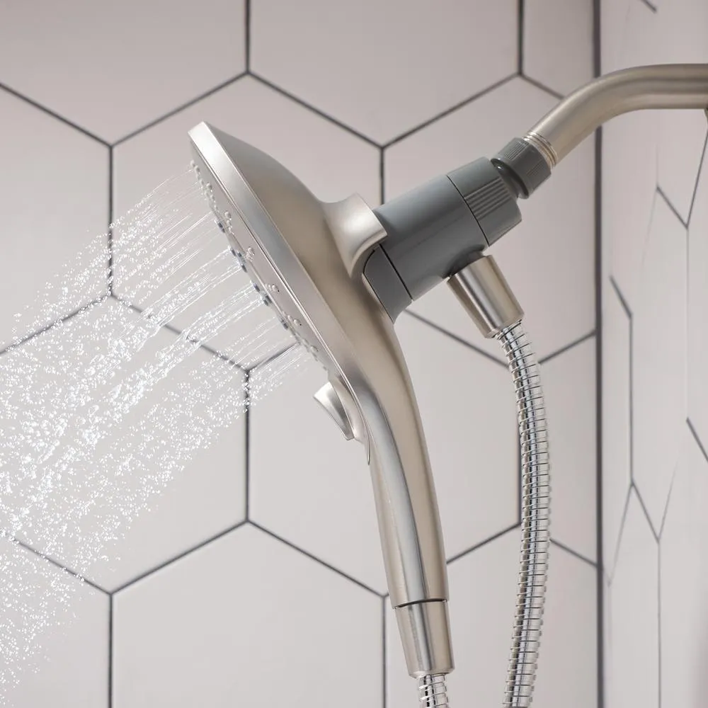 Attract with Magnetix 6-Spray 5.5 in. Single Wall Mount Handheld Adjustable Shower Head in Spot Resist Brushed Nickel, photo 2 of 6