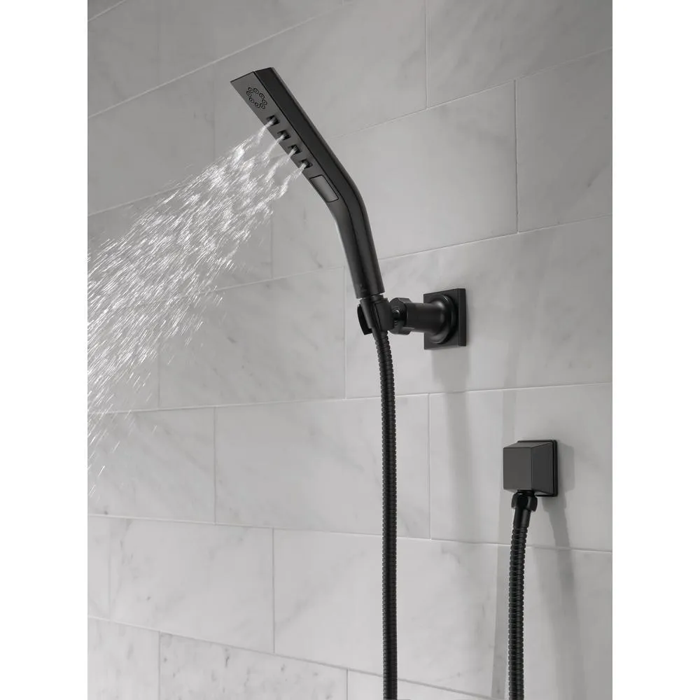 Pivotal 3-Spray 1.8 in. Single Wall Mount Handheld H2Okinetic Shower Head in Matte Black, photo 2 of 15
