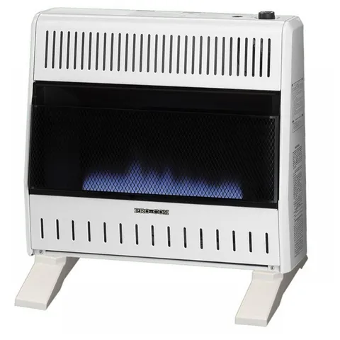 30,000 BTU Blue Flame Ventless Dual Fuel Heater with Base and Blower