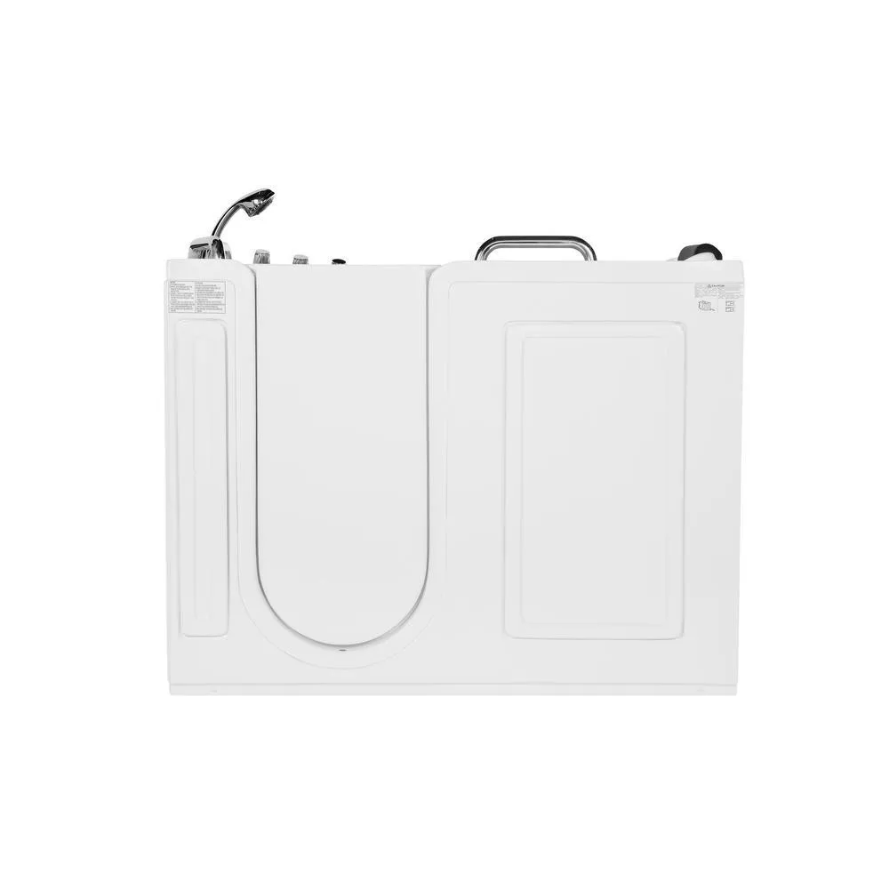 Empava 52.5 in. Left Side Walk-in Freestanding Bathtub Flatbottom Soaking SPA Tub in White, photo 7 of 10
