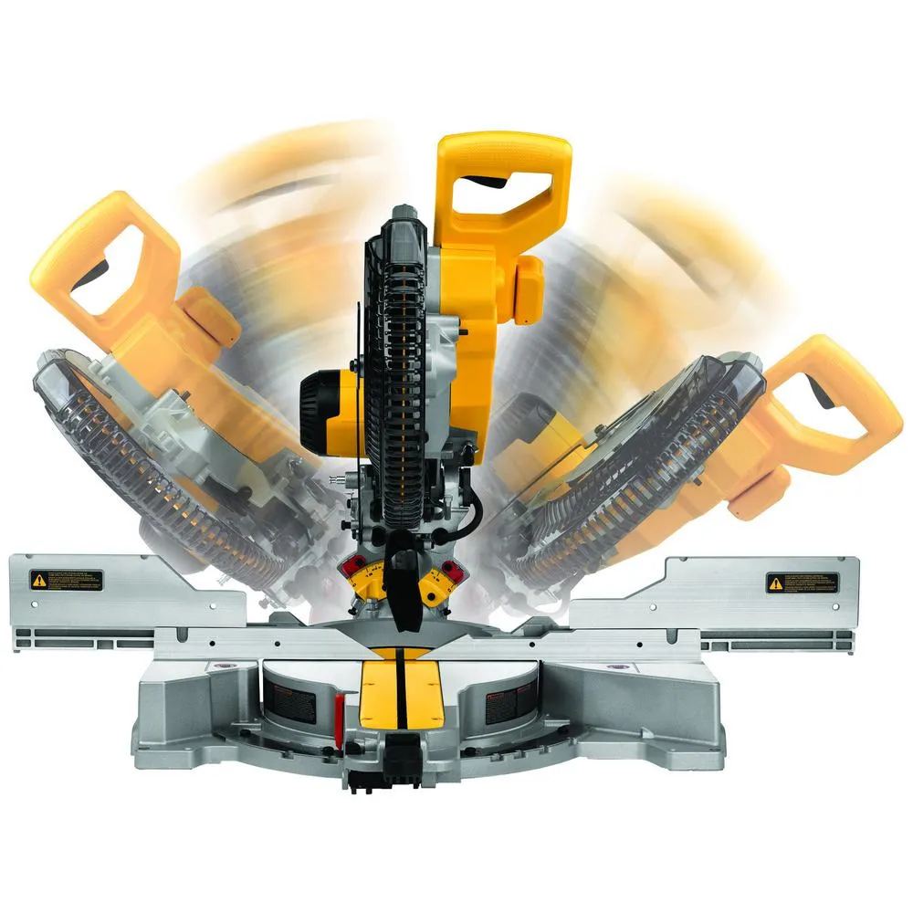DEWALT 15 Amp Corded 12 in. Double-Bevel Sliding Compound Miter Saw with Bonus 20 Series 12 in. 60T Fine Finish Saw Blade, photo 8 of 13