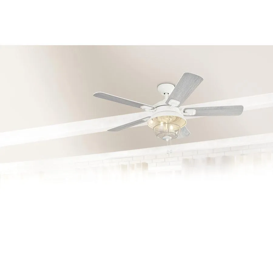 Harbor Breeze Altissa 52-in Matte White LED Indoor/Outdoor Ceiling Fan with Light (5-Blade), photo 3 of 8