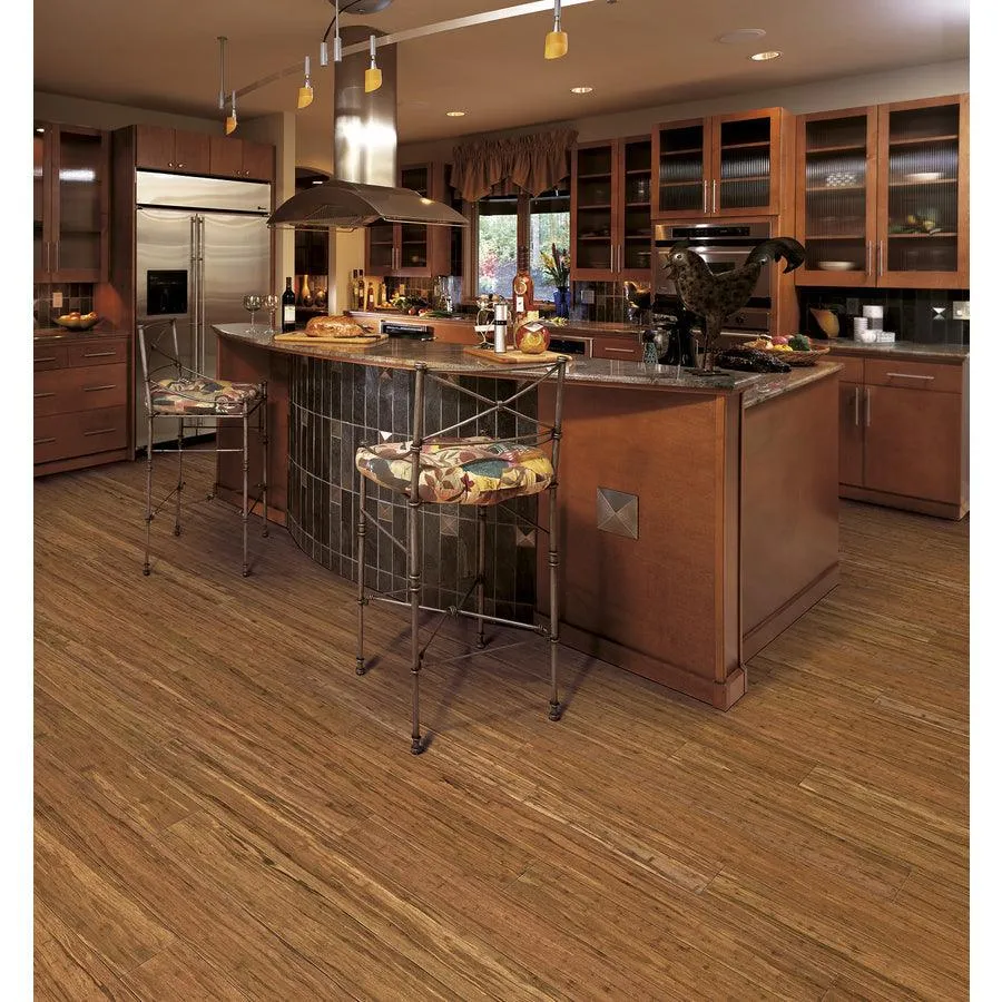 natural floors Exotic 5.35-in Spice Bamboo Smooth/Traditional Engineered Hardwood Flooring (16.9-sq ft), photo 2 of 6