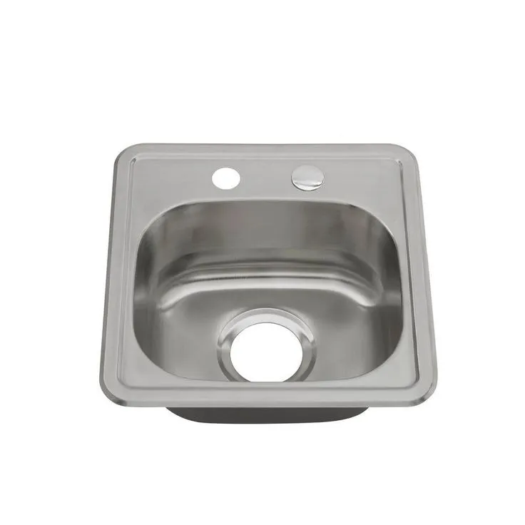 Drop-In 22-Gauge Stainless Steel 15 in. 2-Hole Single Bowl Bar Sink, photo 5 of 9