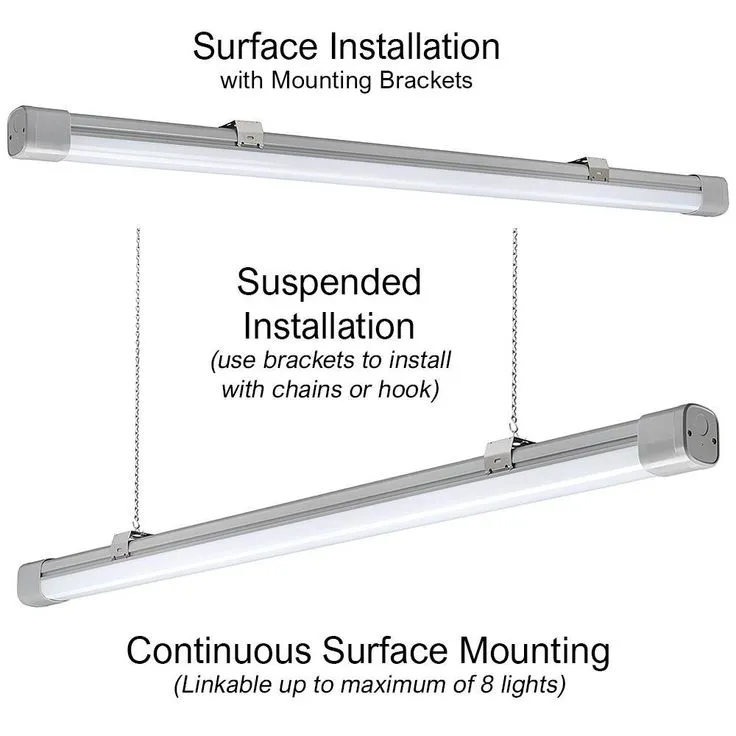 4 ft. Vapor Tight Water Tight Strip Light Plug-in Direct Wire Integrated LED Wraparound Light 3600 Lumens 4000K, photo 7 of 13