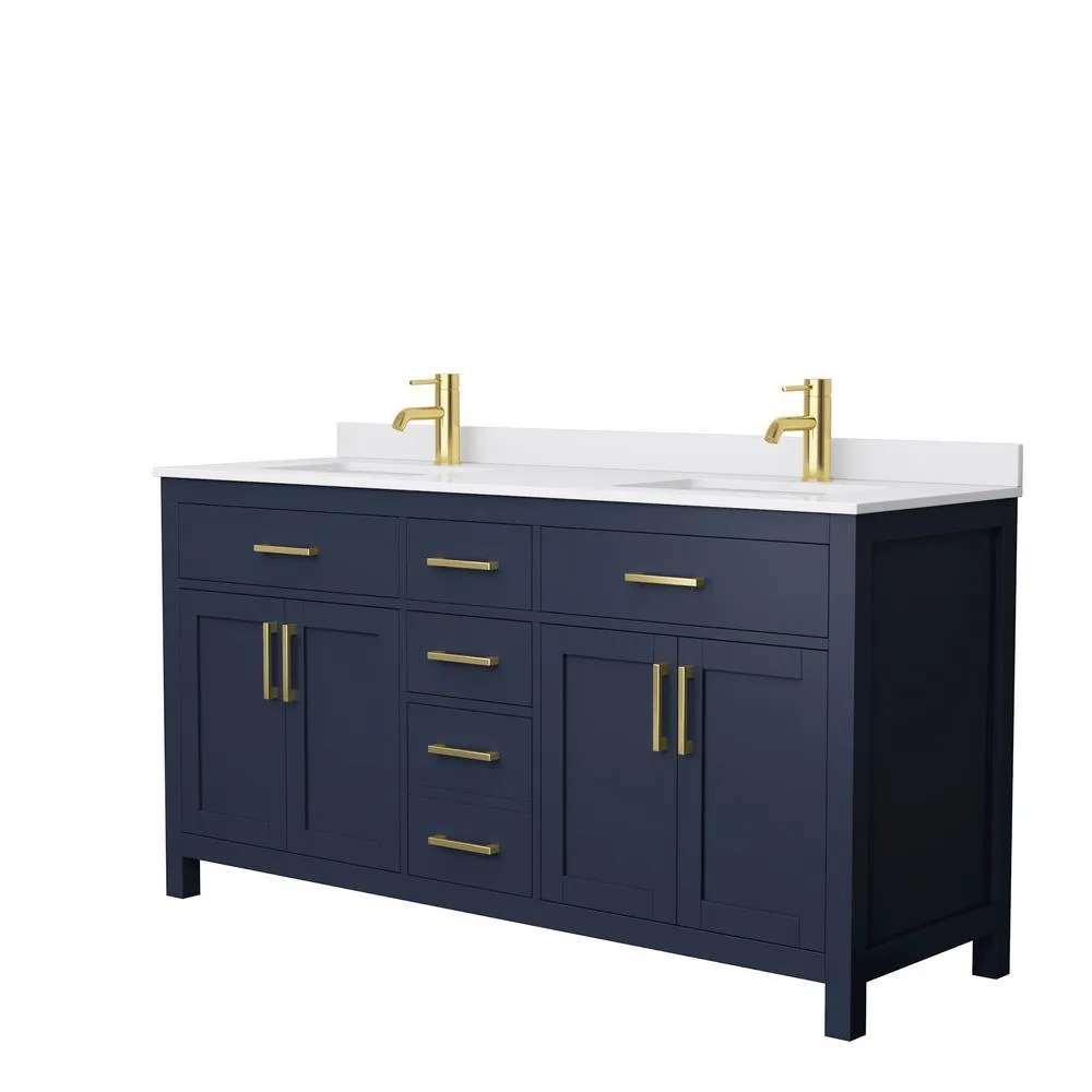 Beckett 72 in. W x 22 in. D Double Bath Vanity in Dark Gray with Cultured Marble Vanity Top in White with White Basins, photo 43 of 54