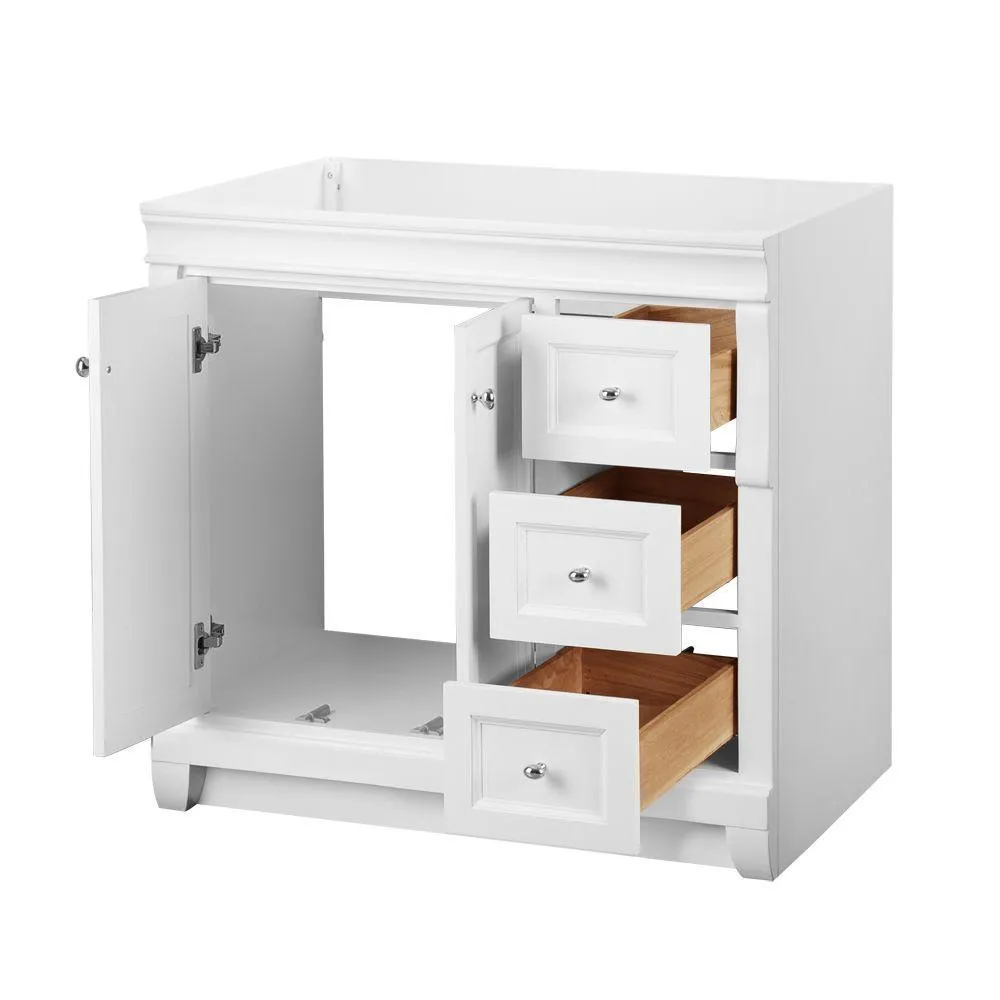 Naples 36 in. W Bath Vanity Cabinet Only in White with Right Hand Drawers, photo 6 of 42