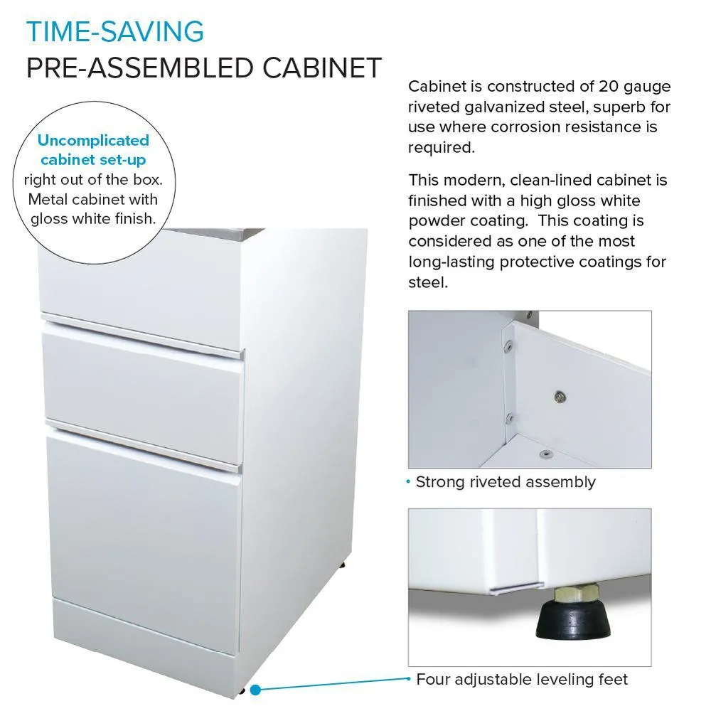 Transolid All-in-One 15.5 in. x 22.4 in. x 34.9 in. Metal Drop-In Laundry/Utility Sink and Cabinet in White, photo 8 of 14