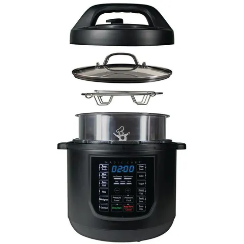 9-in-1 6 Qt. Matte Black Electric Multi-Cooker with Recipe Book