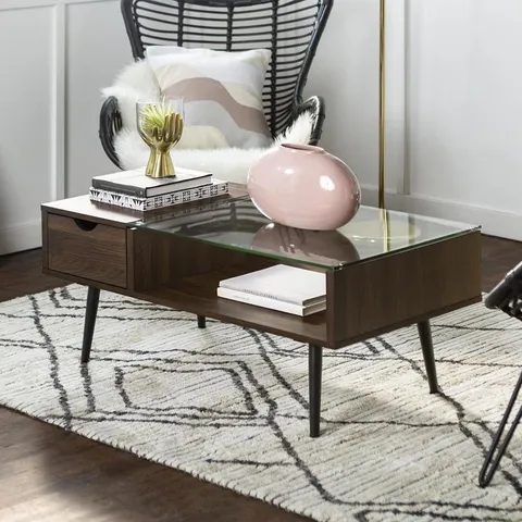 Dark Walnut/Glass Coffee Table