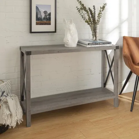 Grey Wash Rustic Console Table