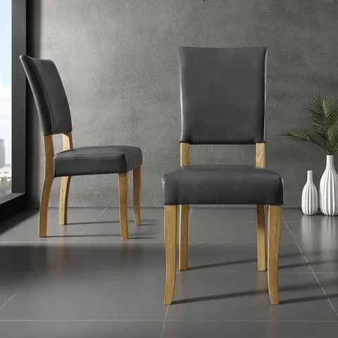 Contemporary Faux Leather Upholstered Side Chair (Wood Frame)