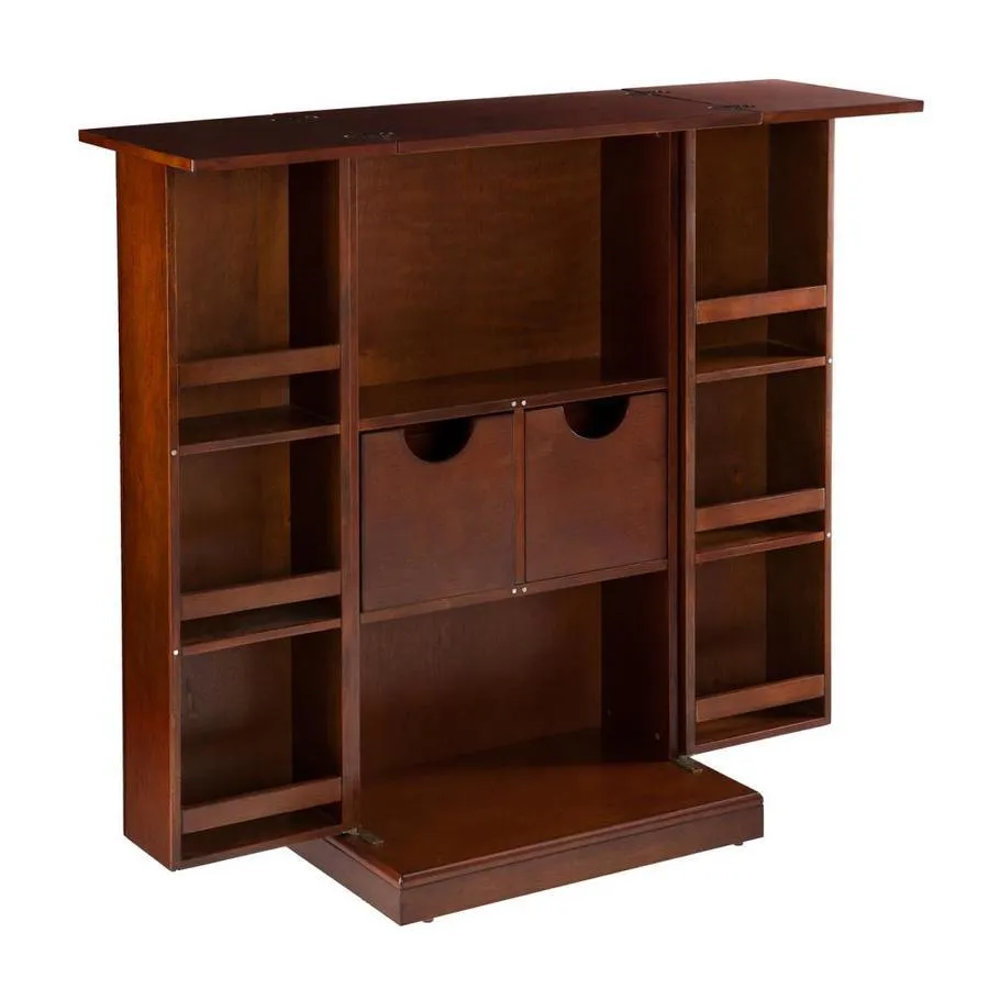 Boston Loft Furnishings Harvey 44-in x 39.25-in Brown Rectangle Cabinet Bar, photo 3 of 8