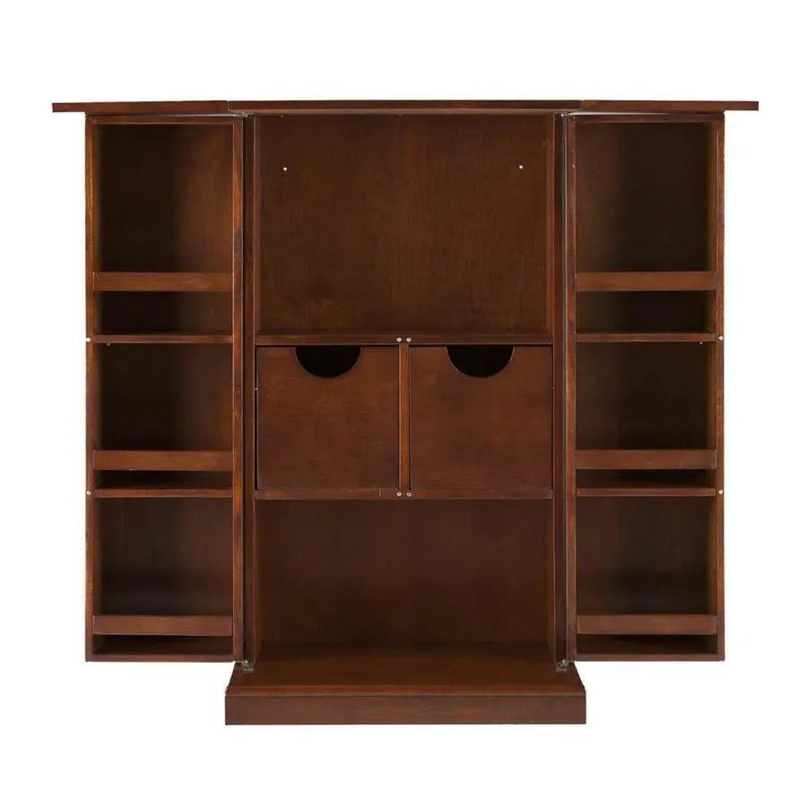 Boston Loft Furnishings Harvey 44-in x 39.25-in Brown Rectangle Cabinet Bar, photo 7 of 8