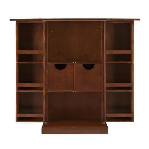 Boston Loft Furnishings Harvey 44-in x 39.25-in Brown Rectangle Cabinet Bar, photo 8 of 8