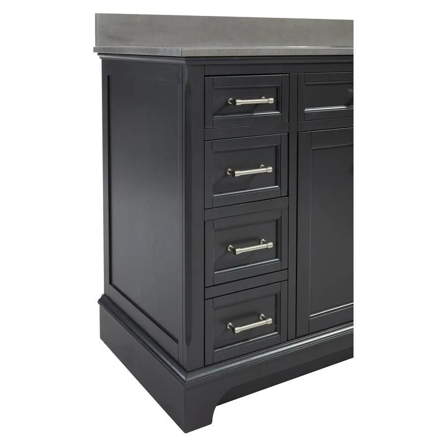 allen + roth Roveland 48-in Dark Gray Single Sink Bathroom Vanity with Dark Gray Engineered Stone Top, photo 7 of 11