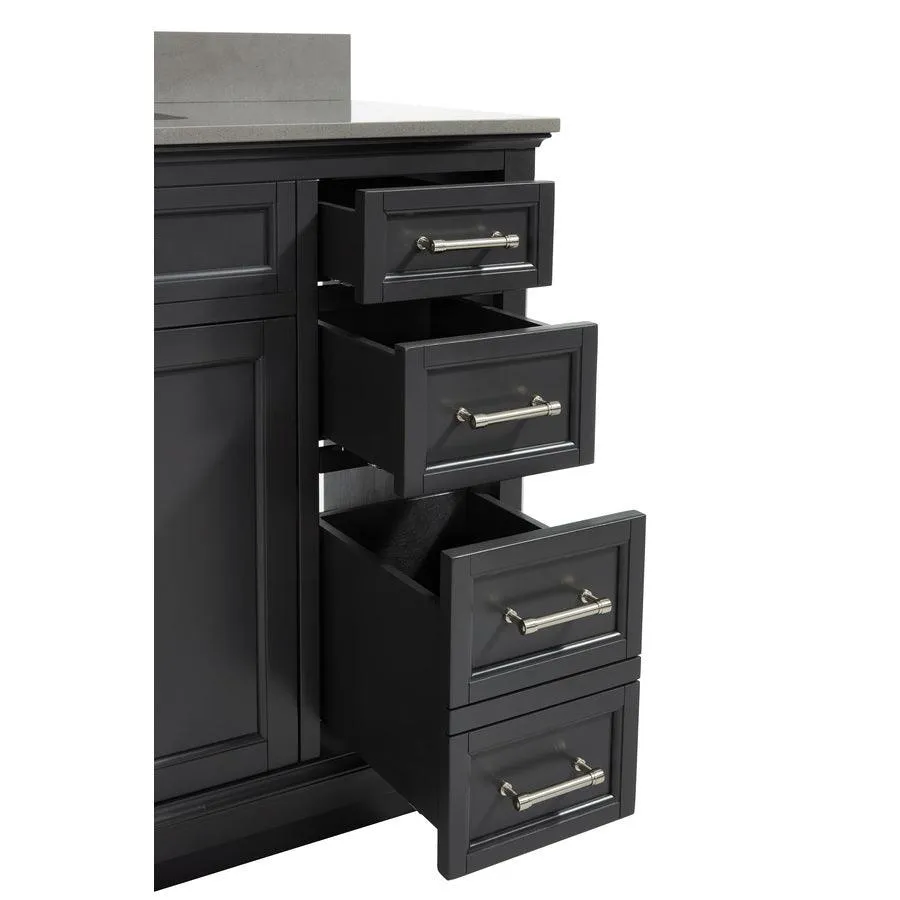 allen + roth Roveland 48-in Dark Gray Single Sink Bathroom Vanity with Dark Gray Engineered Stone Top, photo 9 of 11