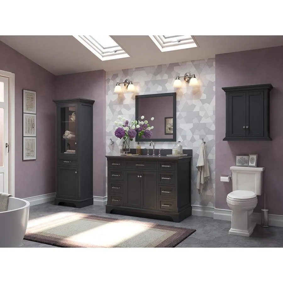allen + roth Roveland 48-in Dark Gray Single Sink Bathroom Vanity with Dark Gray Engineered Stone Top, photo 6 of 11