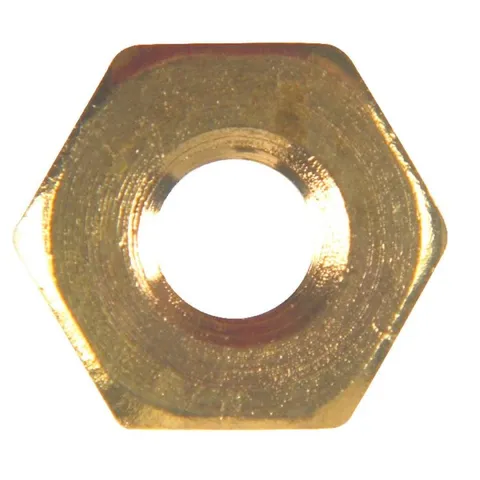 #10 Brass-Plated SAE Hex Nuts, 100-Pack