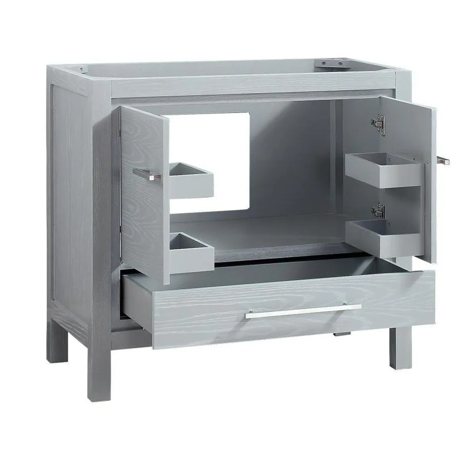 Azzuri Riley 37-in White Single Sink Bathroom Vanity with Gray Quartz Top, photo 5 of 5