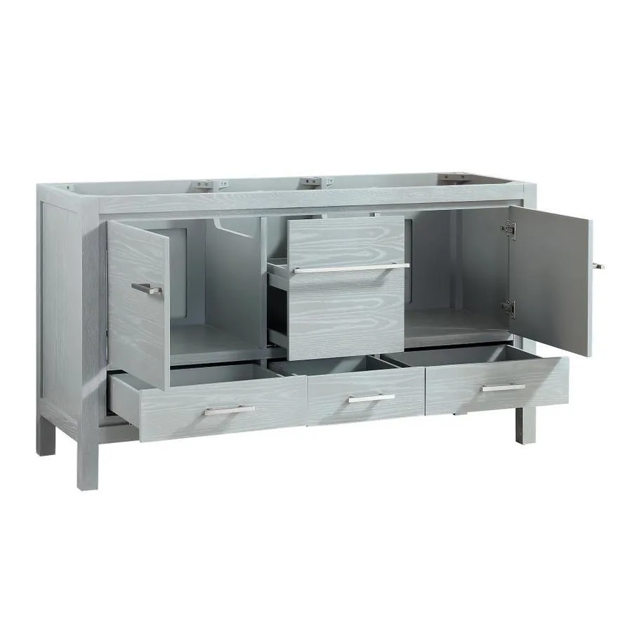 Azzuri Riley 61-in White Double Sink Bathroom Vanity with Gray Quartz Top, photo 5 of 5