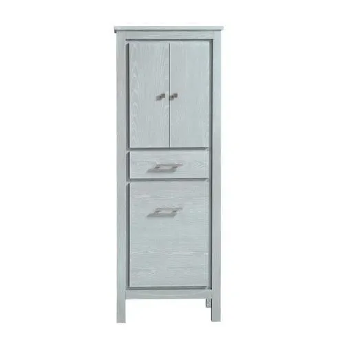 Azzuri Riley 24-in W x 64.4-in H x 15-in D Sea Salt Gray Plywood Freestanding Linen Cabinet, photo 2 of 3