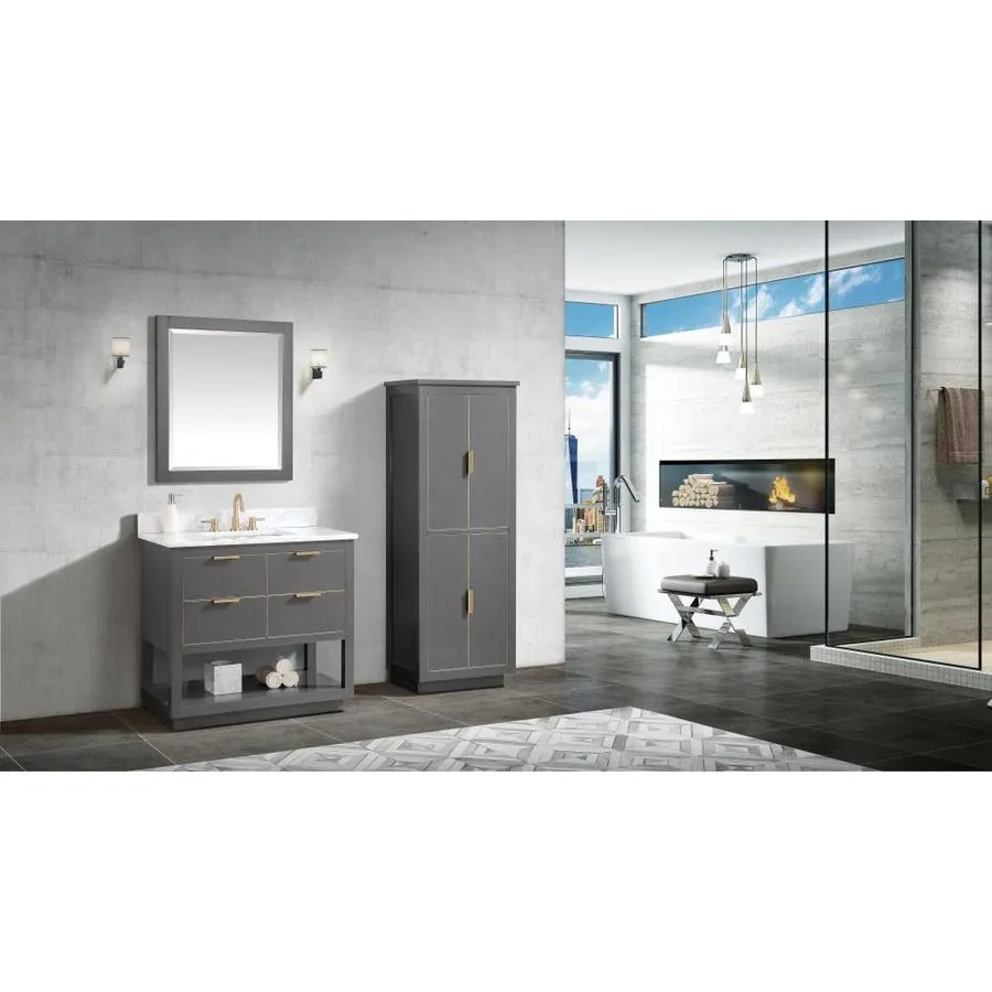 Avanity Allie/Austen 24-in W x 65-in H x 16-in D Twilight Gray Birch Freestanding Linen Cabinet, photo 3 of 13