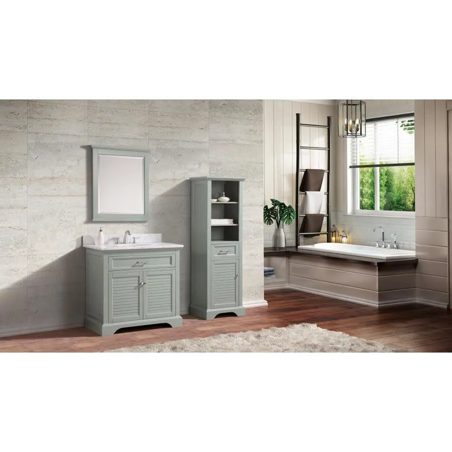Avanity Colton 22-in W x 65-in H x 16-in D Basil Green Plywood Freestanding Linen Cabinet, photo 3 of 6