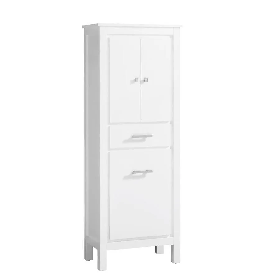 Azzuri Riley 24-in W x 64.4-in H x 15-in D Sea Salt Gray Plywood Freestanding Linen Cabinet, photo 3 of 3